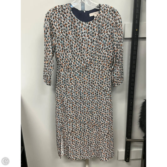 Dress Casual Midi By Loft In Cream & Orange, Size: 0