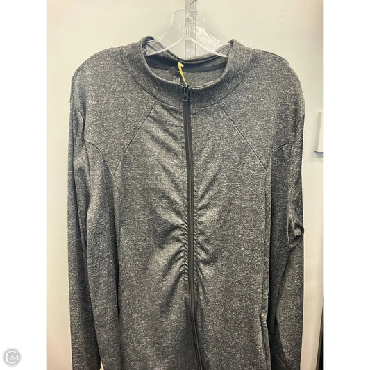 Athletic Jacket By Daisy Fuentes In Grey, Size: 3x