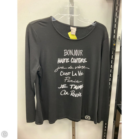 Top Long Sleeve By Chicos In Black, Size: L