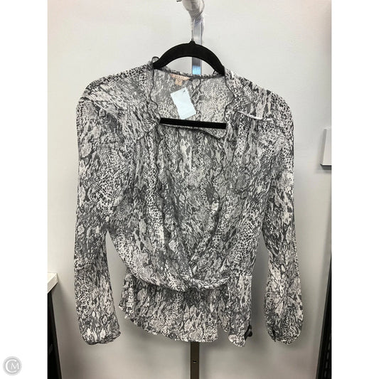 Top Long Sleeve By Guess In Animal Print, Size: S