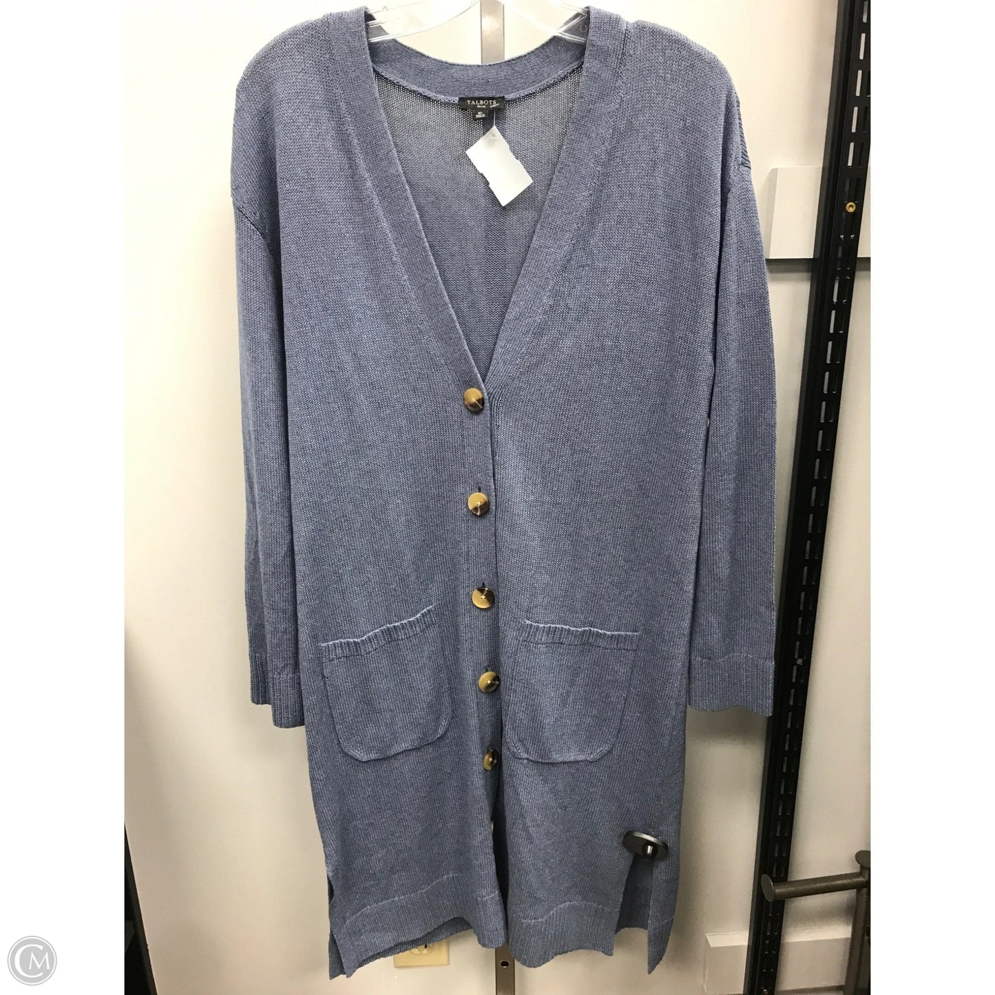 Sweater Cardigan By Talbots In Blue, Size: Mp