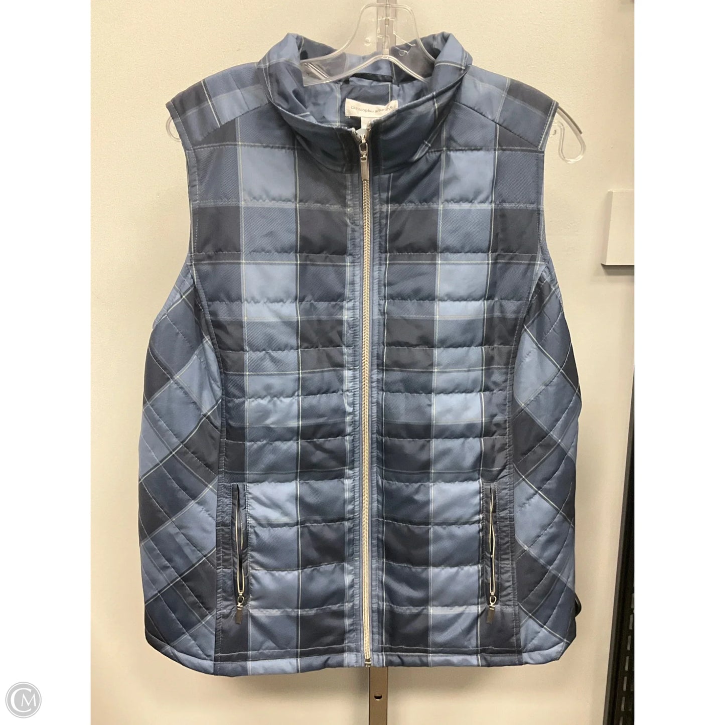 Vest Puffer & Quilted By Christopher And Banks In Plaid Pattern, Size: Xl