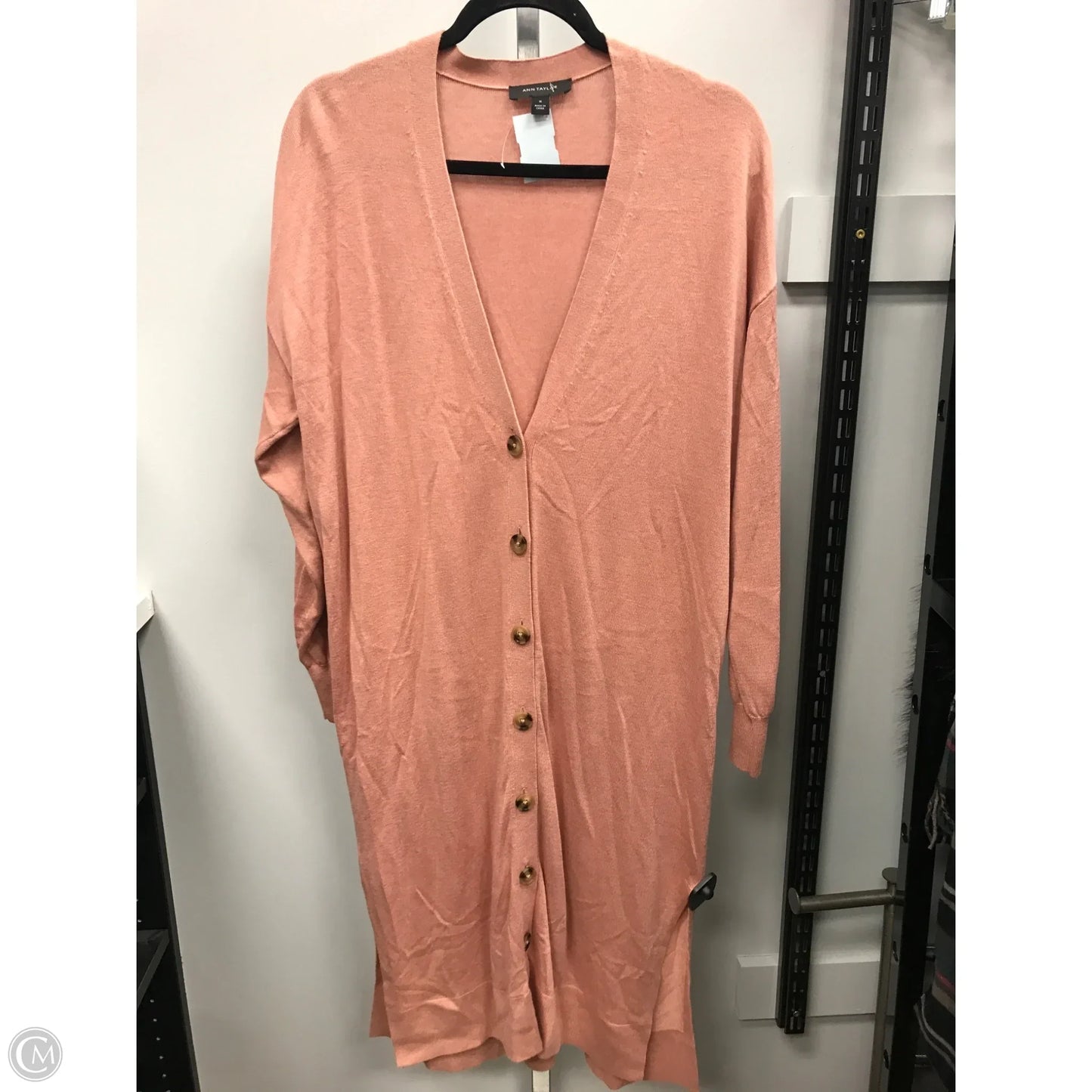 Sweater Cardigan By Ann Taylor In Peach, Size: M