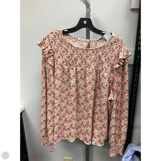 Top Long Sleeve By Loft In Floral Print, Size: Xxl