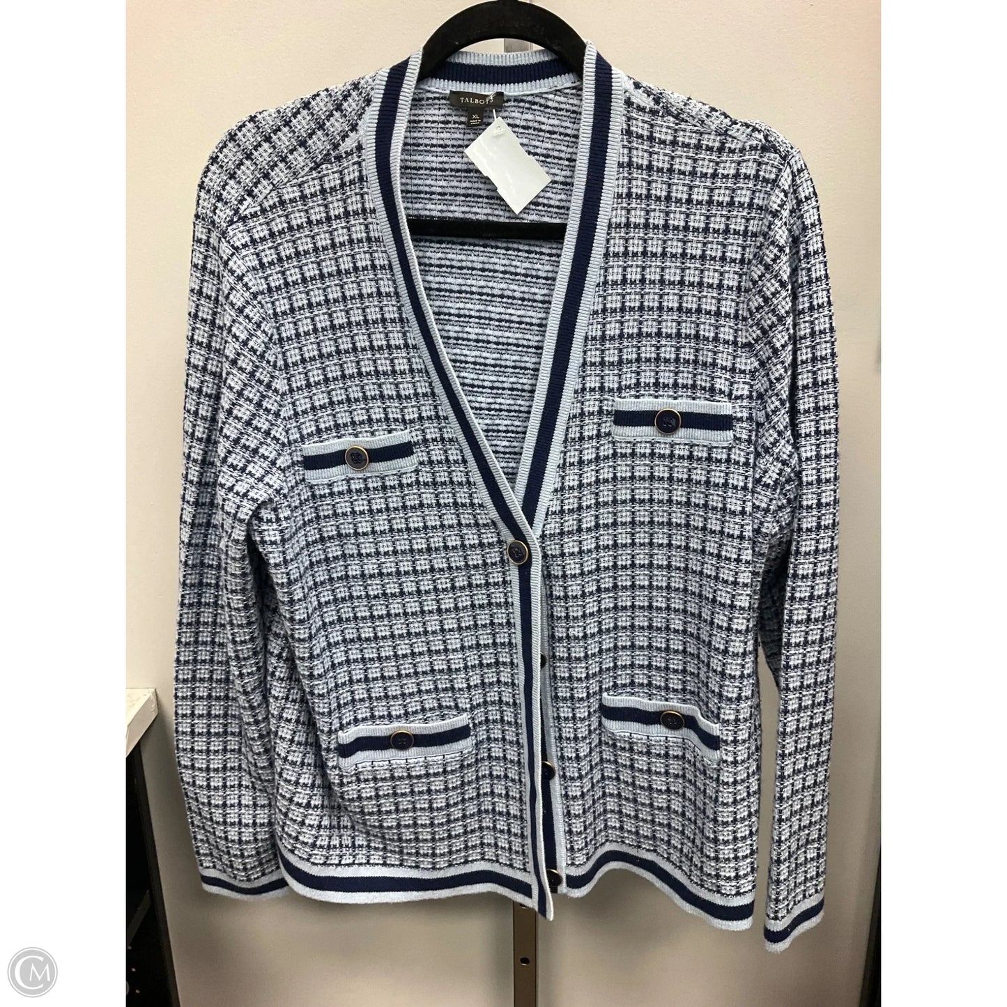 Sweater Cardigan By Talbots In Navy, Size: Xl