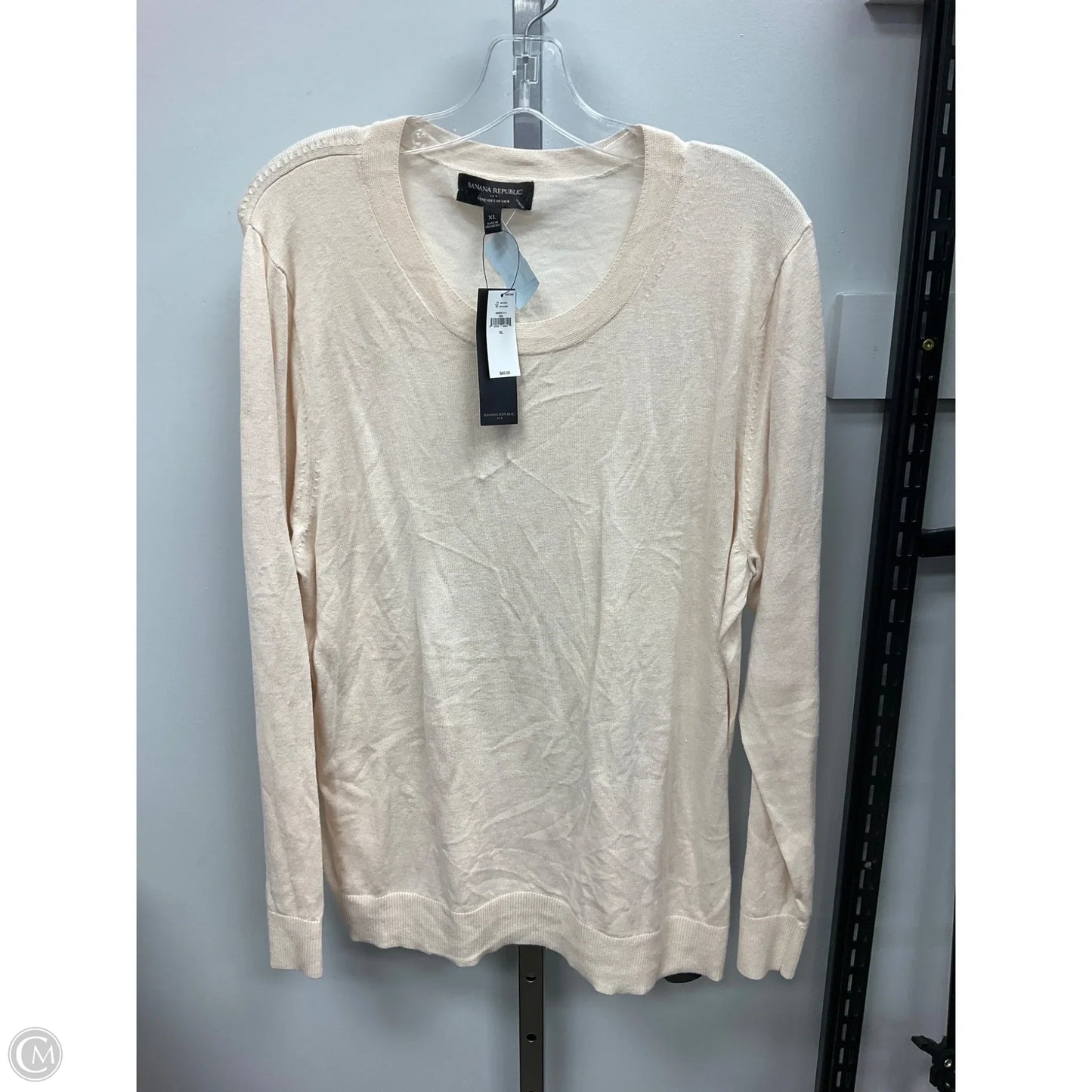 Top Long Sleeve By Banana Republic In Cream, Size: Xl