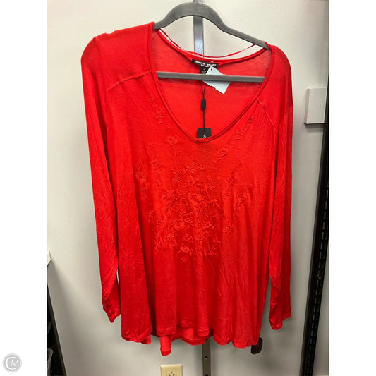 Top Long Sleeve By Cable And Gauge In Red, Size: 1x