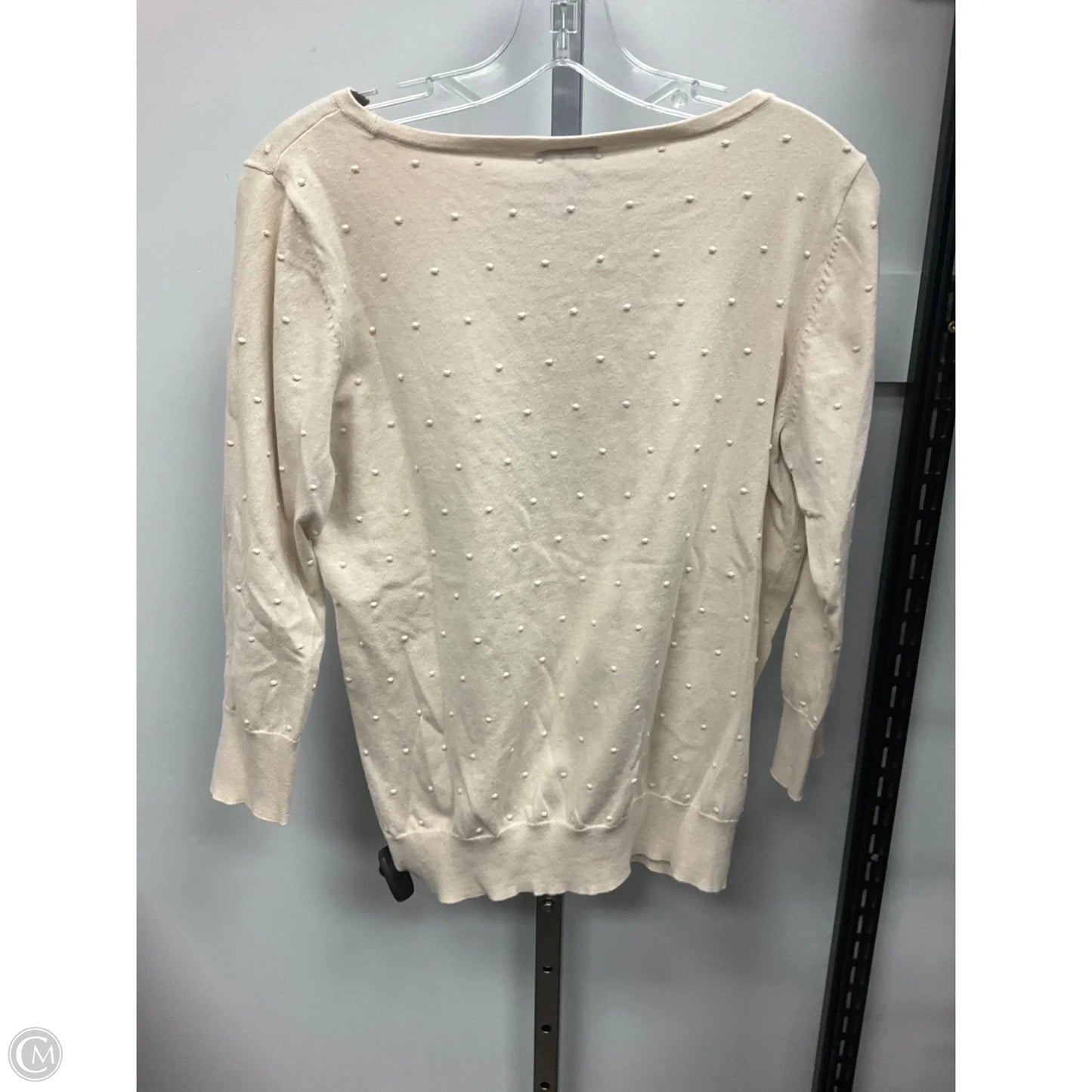 Top Long Sleeve By Ann Taylor In Cream, Size: L