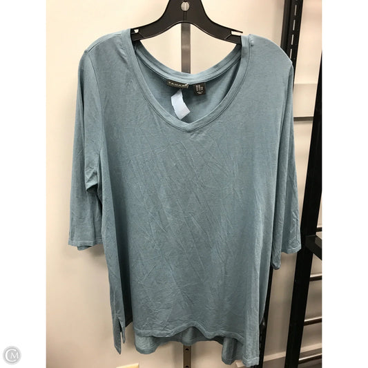 Top 3/4 Sleeve Basic By Tahari In Blue, Size: 2x