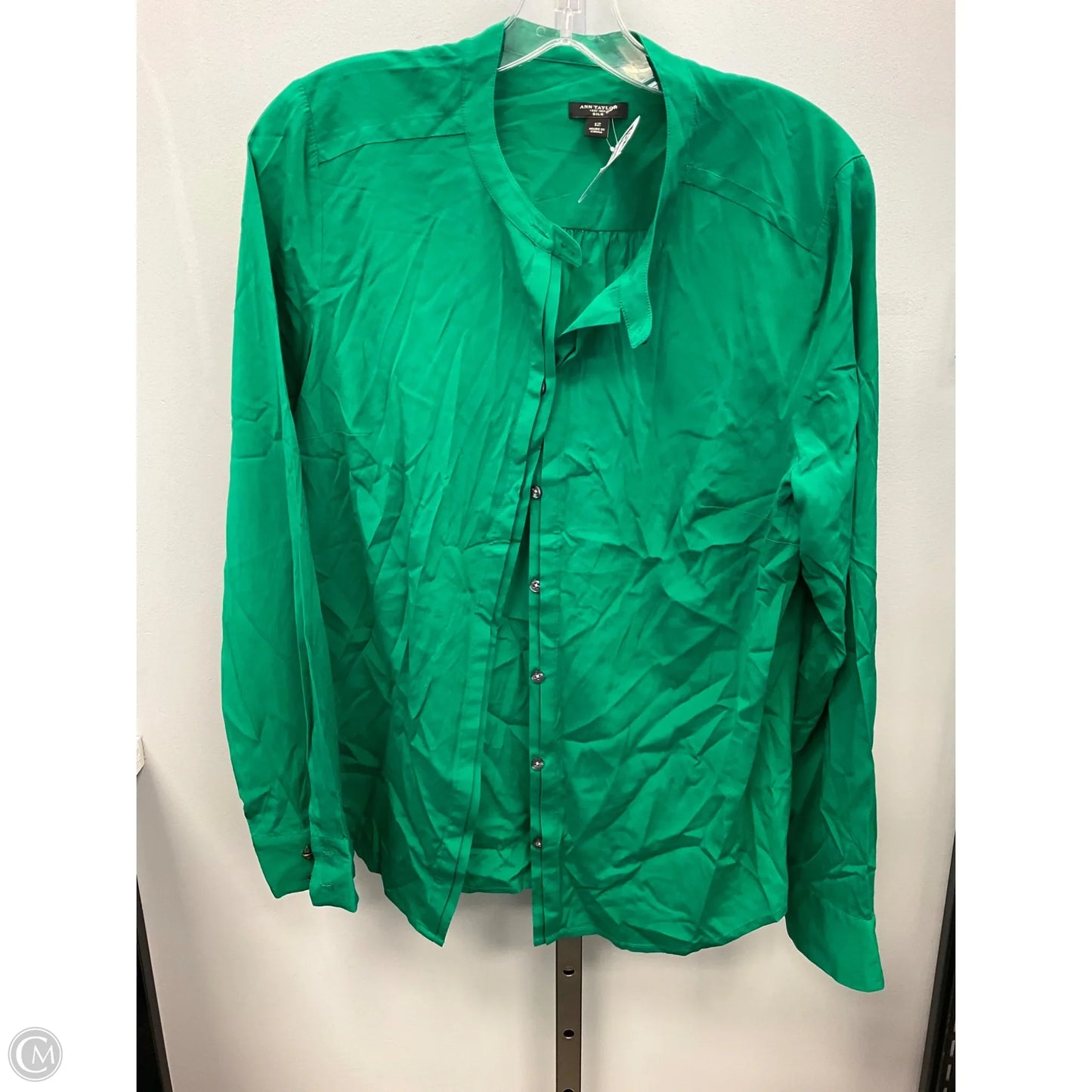 Top Long Sleeve By Ann Taylor In Green, Size: 12