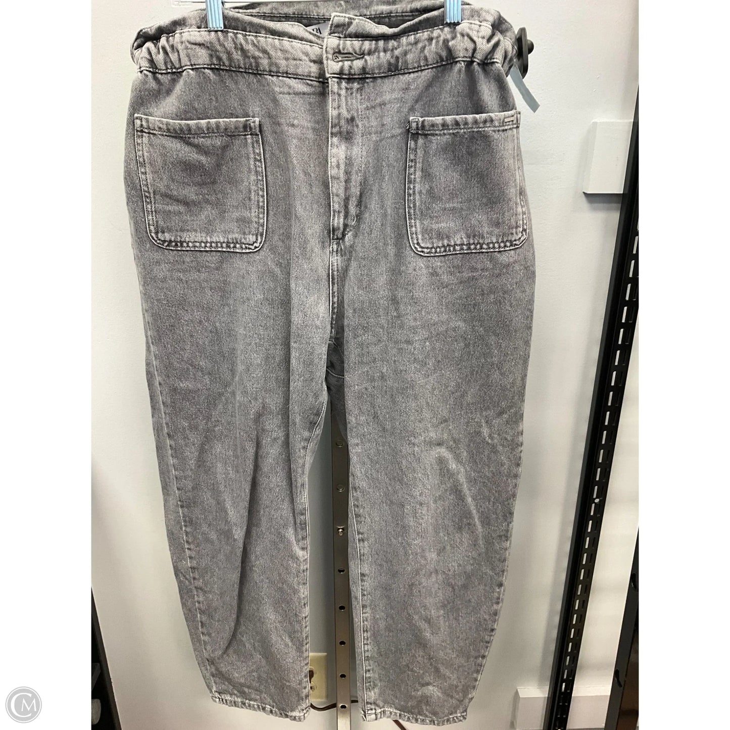 Jeans Flared By Zara In Grey, Size: 12