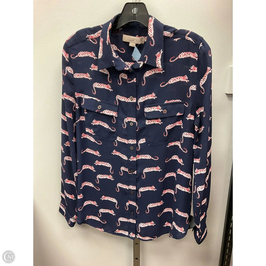 Top Long Sleeve By Loft In Animal Print, Size: M