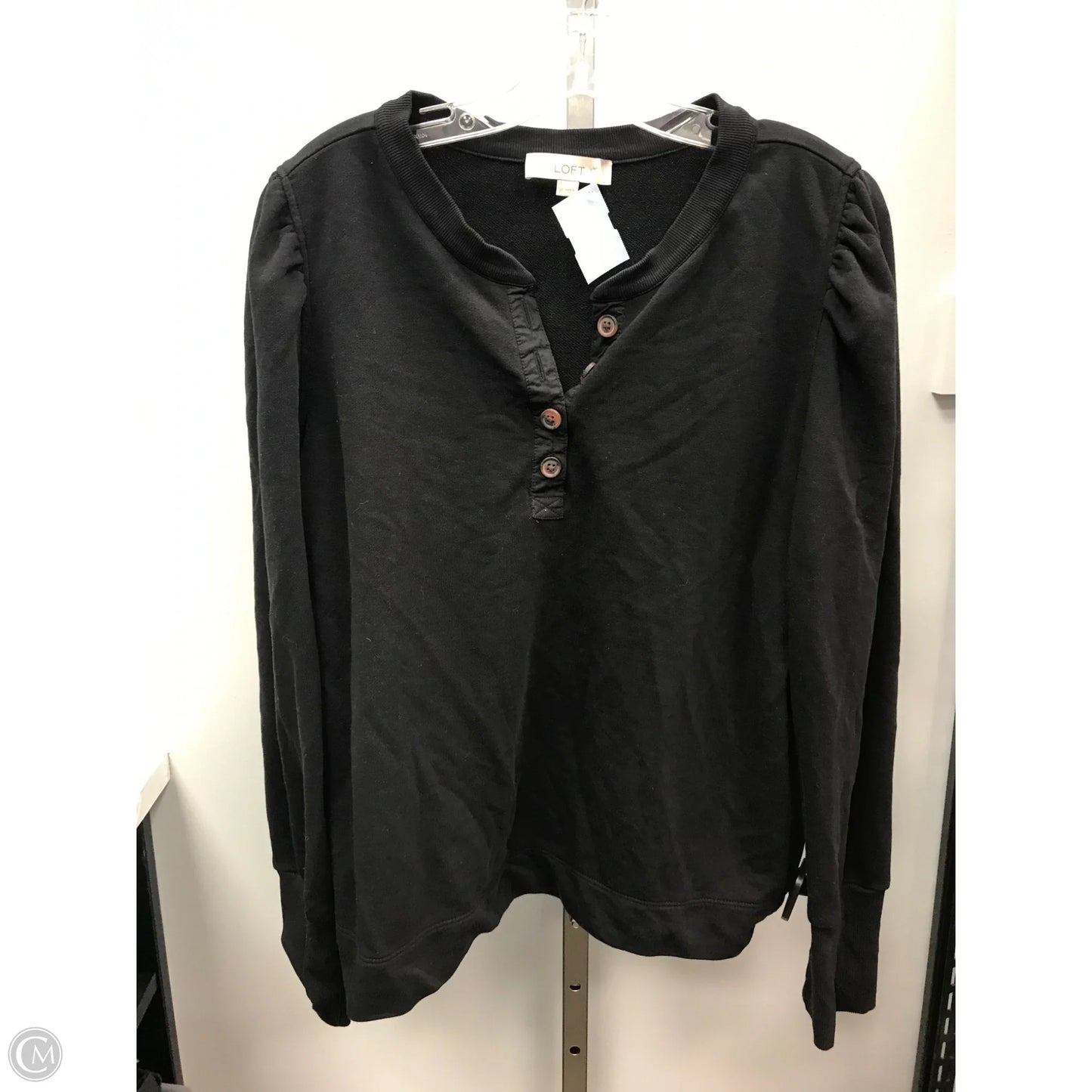 Top Long Sleeve By Loft In Black, Size: L