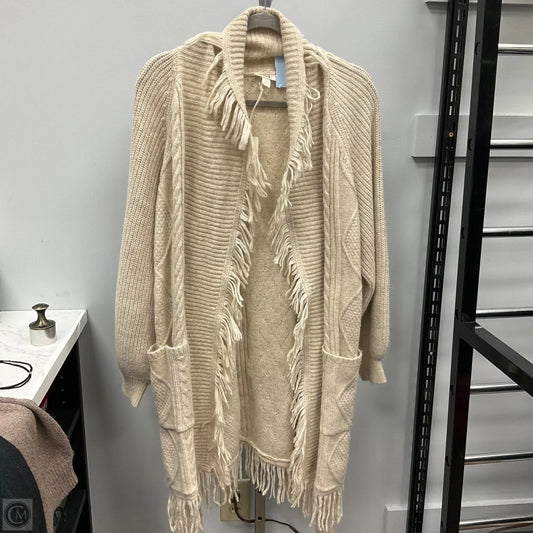 Sweater Cardigan By Ana In Tan, Size: Lp
