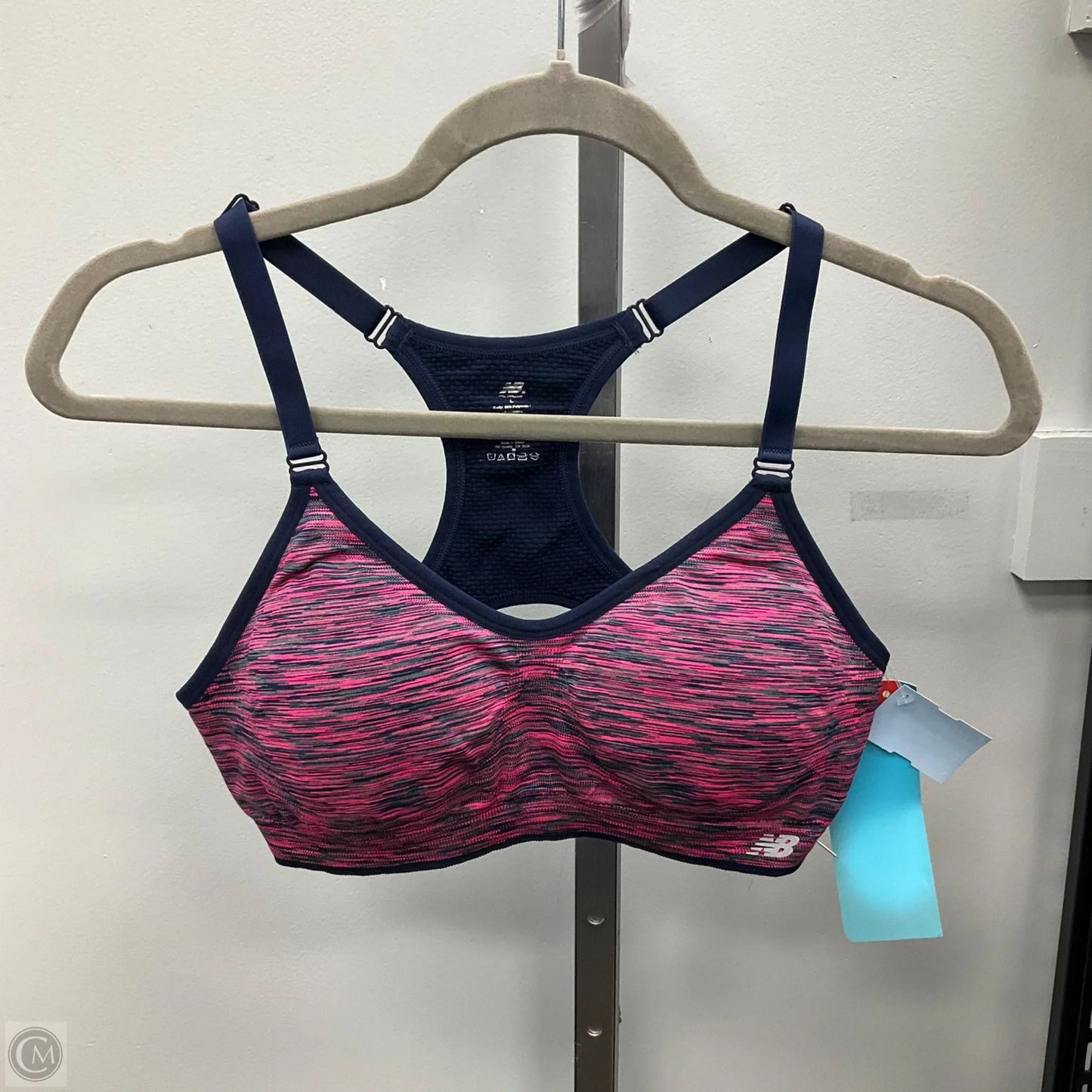 Athletic Bra By New Balance In Blue & Pink, Size: L