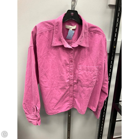 Top Long Sleeve By Loft In Pink, Size: Xl
