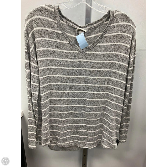 Top Long Sleeve By A New Day In Grey & White, Size: S