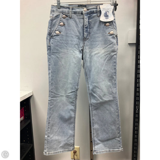 Jeans Wide Leg By Curve Appeal In Blue Denim, Size: 4