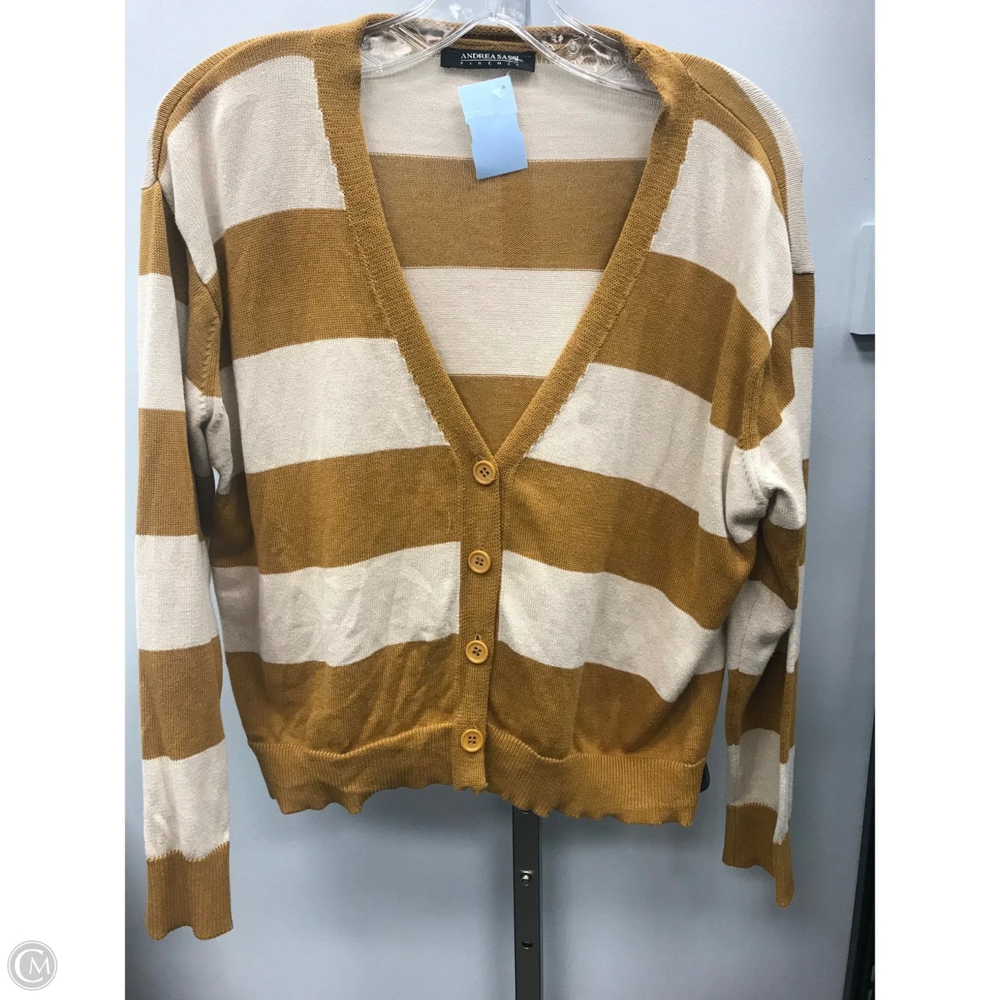 Cardigan By Clothes Mentor In Striped Pattern, Size: M