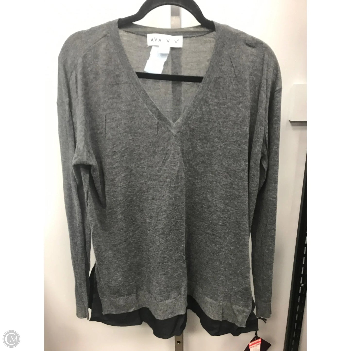 Top Long Sleeve By Ava & Viv In Grey, Size: 1x