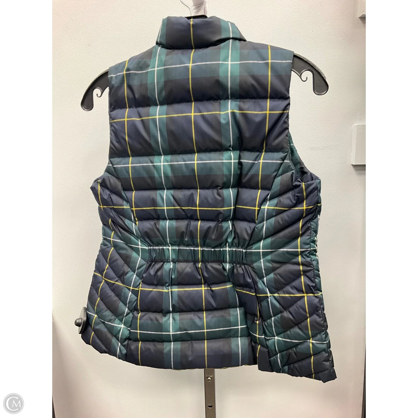 Vest Puffer & Quilted By Talbots In Plaid Pattern, Size: S