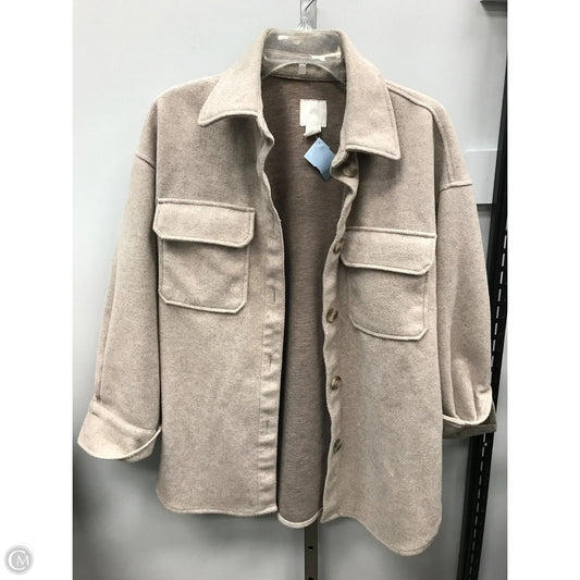 Jacket Shirt By H&m In Tan, Size: S