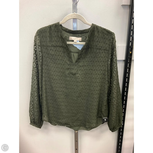Top Long Sleeve By Loft In Green, Size: S