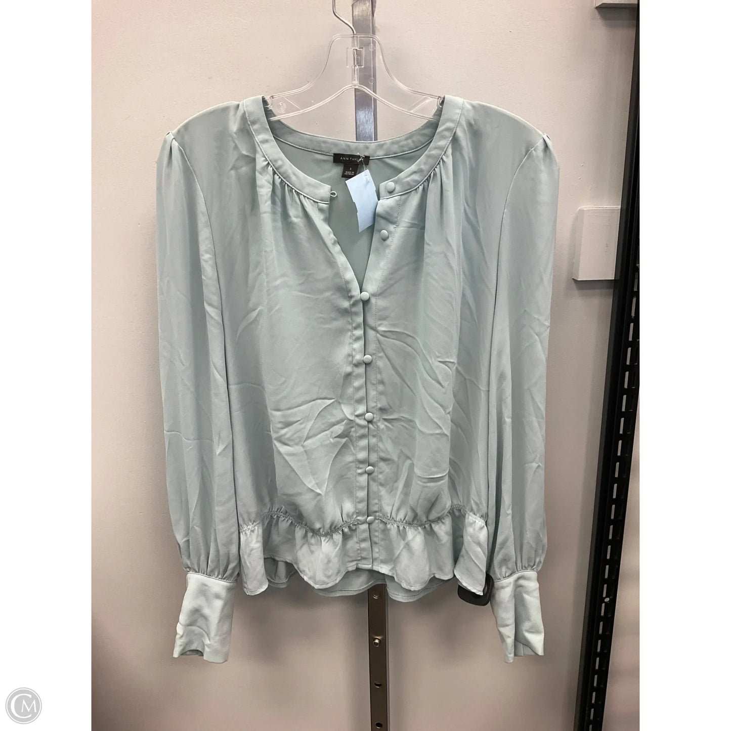 Top Long Sleeve By Ann Taylor In Blue, Size: S