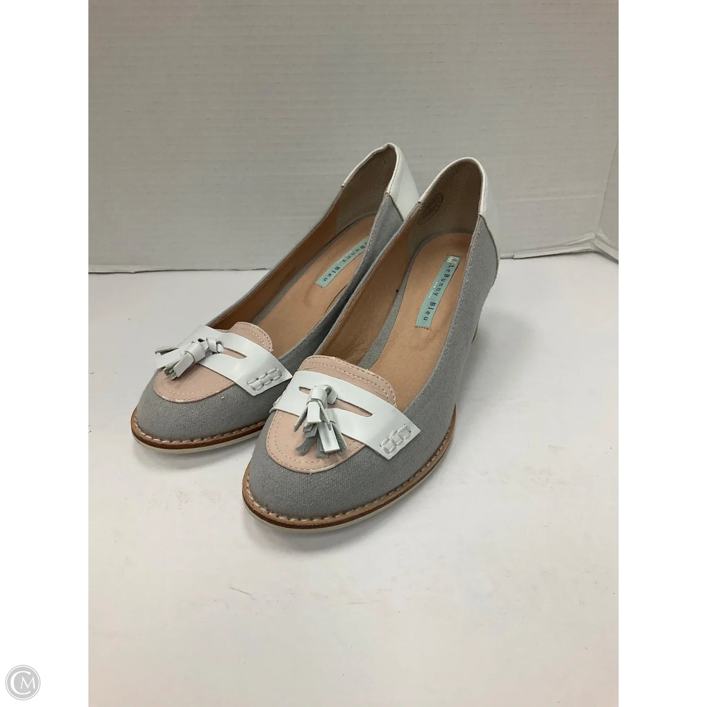 Shoes Heels Block By Clothes Mentor In Grey & Pink, Size: 10