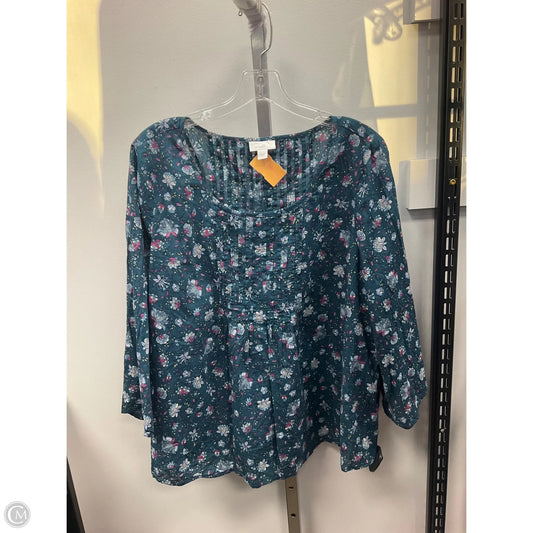 Top Long Sleeve By J. Jill In Teal, Size: L