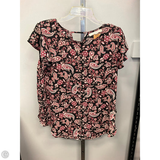 Top Short Sleeve By Loft In Floral Print, Size: S