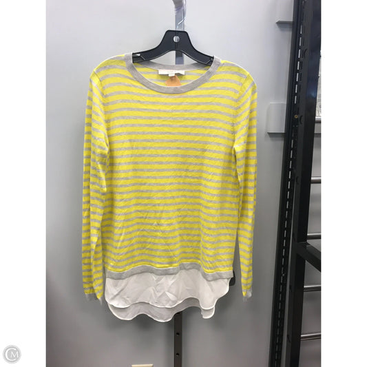 Top Long Sleeve By Loft In Striped Pattern, Size: M