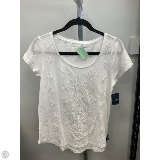 Top Short Sleeve By Lucky Brand In White, Size: S