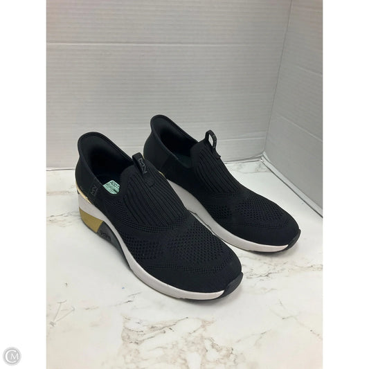 Shoes Athletic By Skechers In Black & Gold, Size: 10