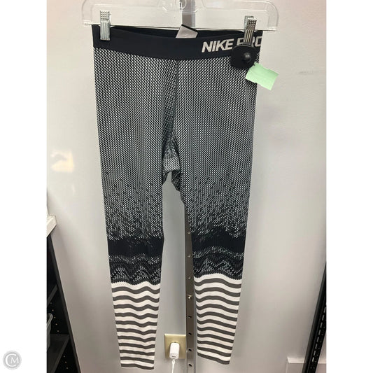 Athletic Leggings By Nike Apparel In Black & Cream, Size: S