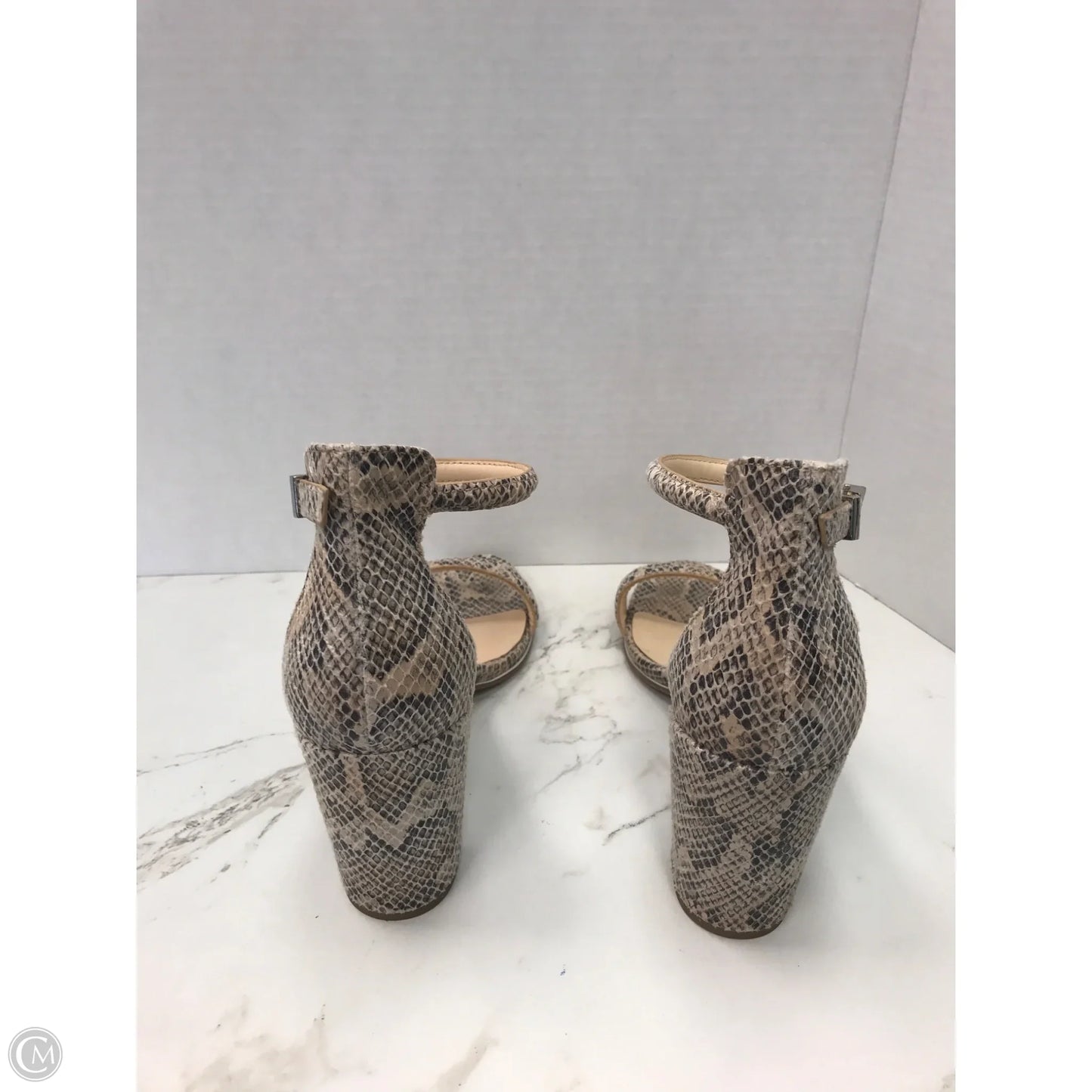Sandals Heels Block By Kenneth Cole Reaction In Animal Print, Size: 10