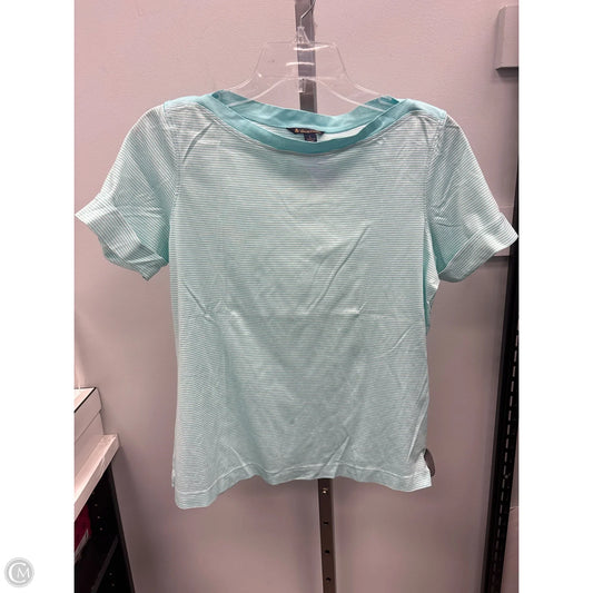 Top Short Sleeve By Brooks Brothers In Aqua, Size: L