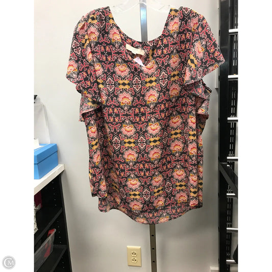 Top Short Sleeve By Loft In Multi-colored, Size: 16