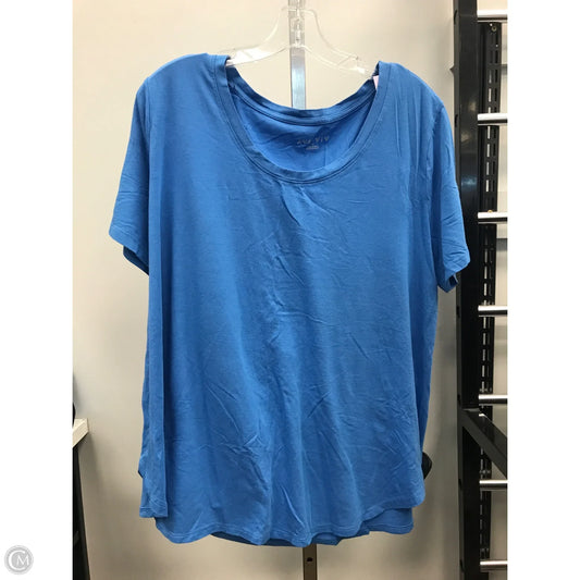 Top Short Sleeve Basic By Ava & Viv In Blue, Size: 1x