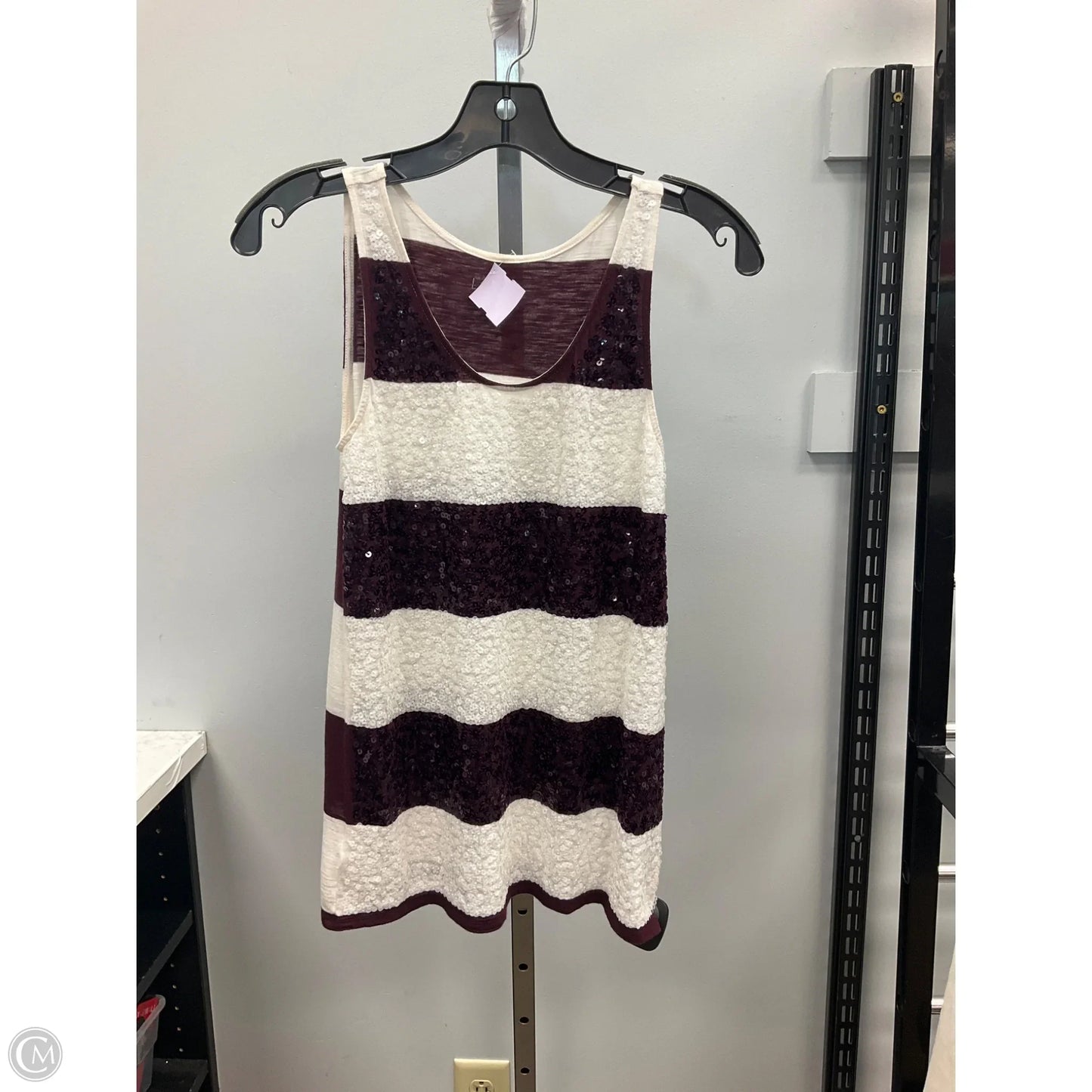 Top Sleeveless By Loft In Maroon, Size: Xxs