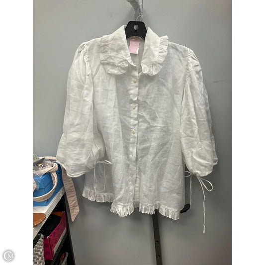 Top 3/4 Sleeve By Cmb In White, Size: L