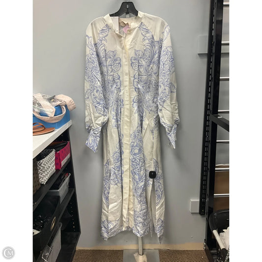 Dress Casual Maxi By H&m In Blue & Cream, Size: M