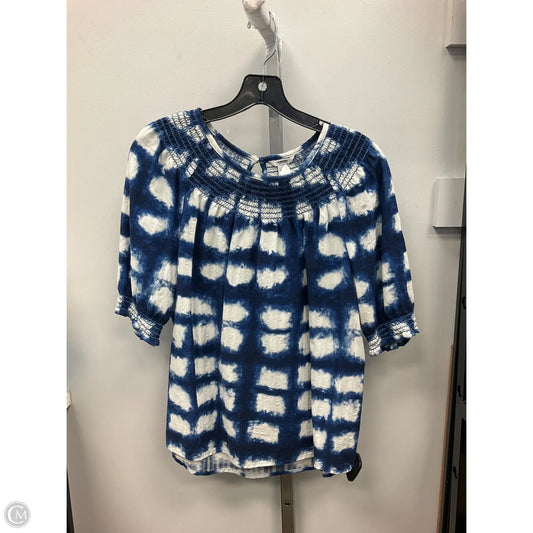 Medium Top Short Sleeve By Sonoma In Blue & Cream