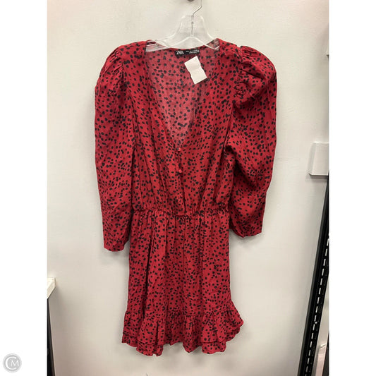 Dress Casual Short By Zara In Black & Red, Size: S