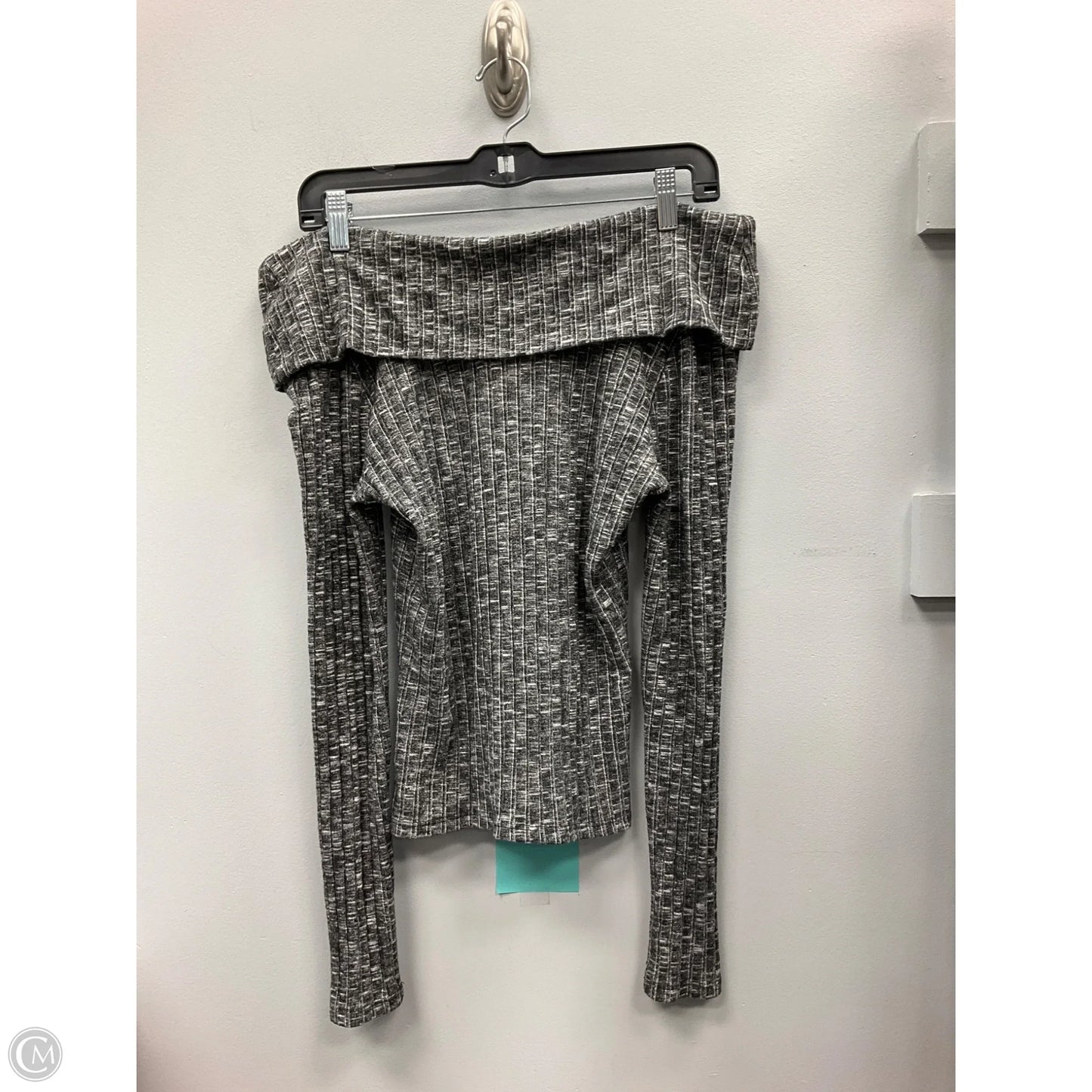 Top Long Sleeve By Michael Stars In Black & Grey, Size: S