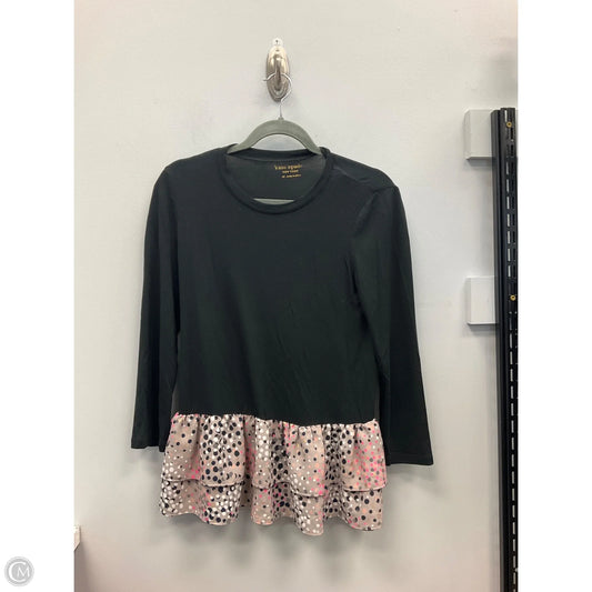 Top Long Sleeve Designer By Kate Spade In Black, Size: Xs