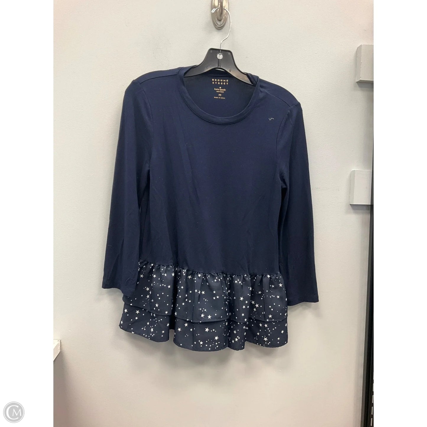 Top Long Sleeve Designer By Kate Spade In Blue, Size: Xs