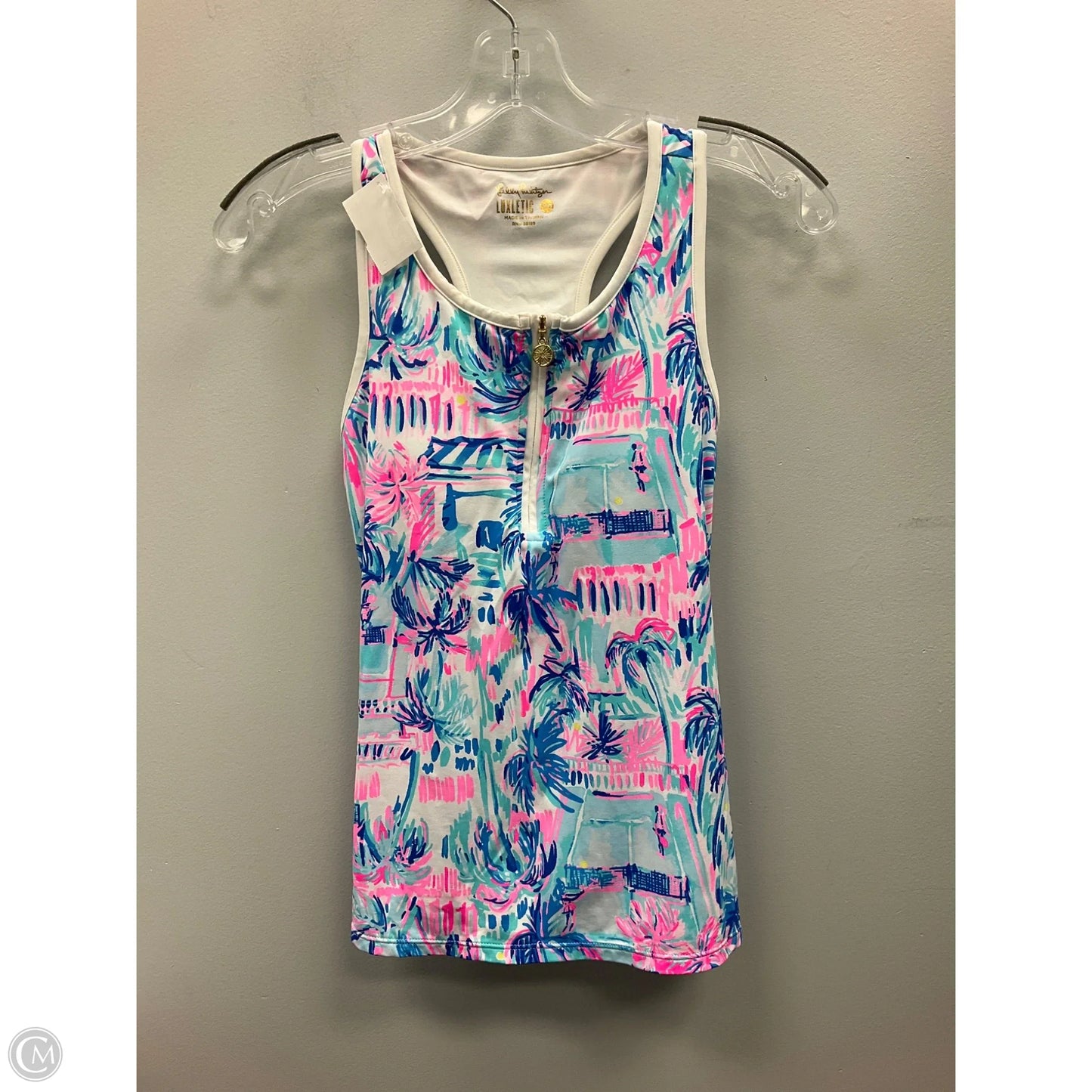 Top Sleeveless Designer By Lilly Pulitzer In Blue & Pink, Size: Xs
