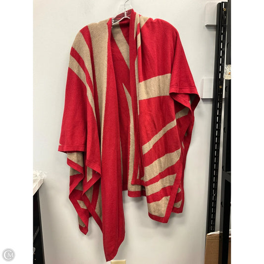 Poncho By Chicos In Red & Tan, Size: Osfm