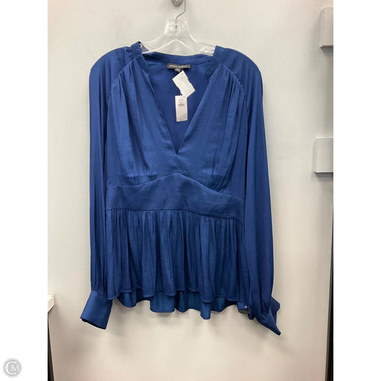 Top Long Sleeve By Banana Republic In Blue, Size: L